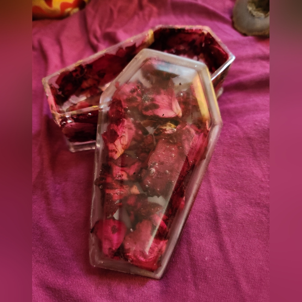 Handmade coffin trinket box